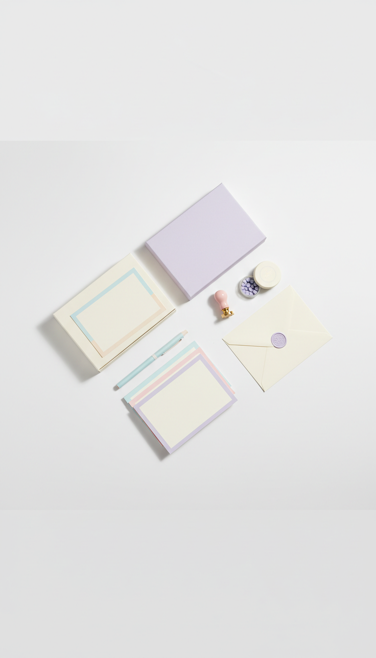 Pastel-Accented Stationery Set